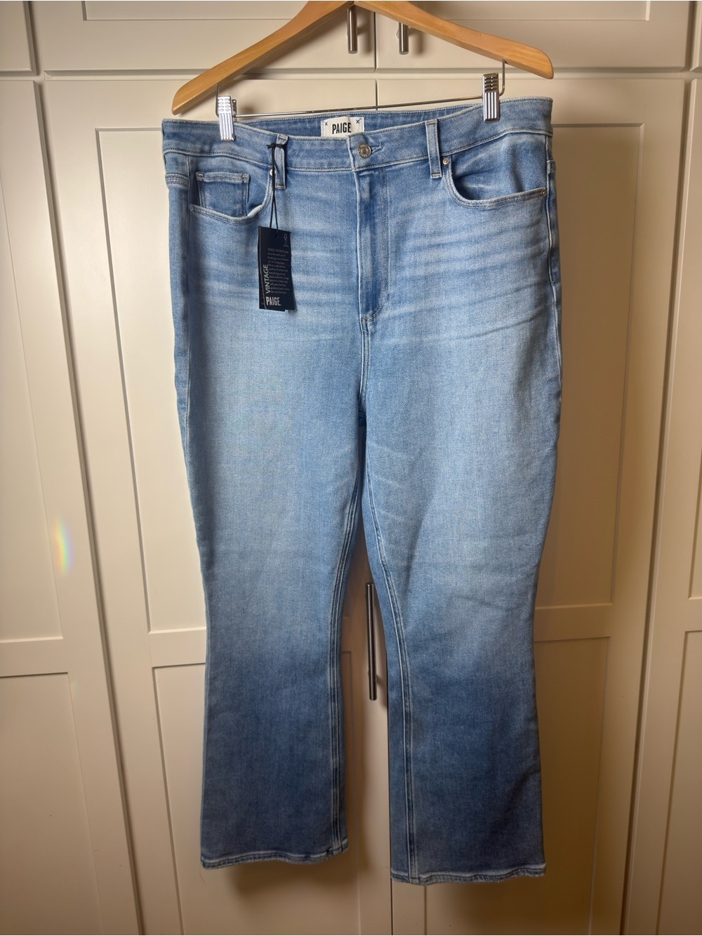 PAIGE Claudine High Rise Ankle Flare Jeans Light Blue NWT Size 34 - Picture 4 of 16